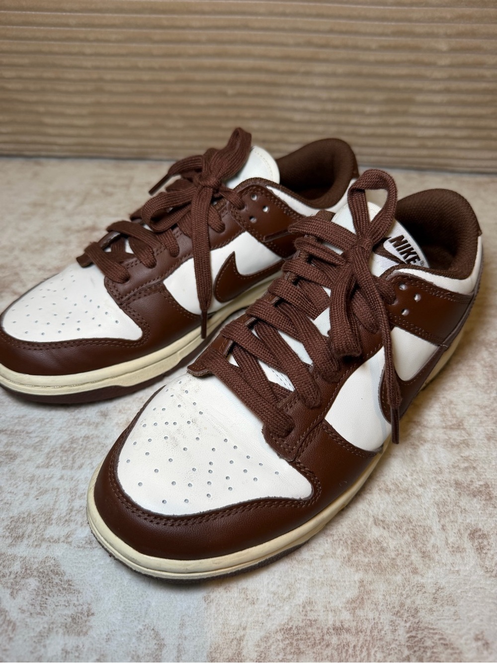 Nike Dunk Low Brown White Sneakers Women’s Size 8 - Picture 5 of 13